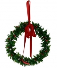 Holly wreath w/bow