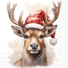 Deer with santa hat
