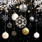 Xmas baubles black