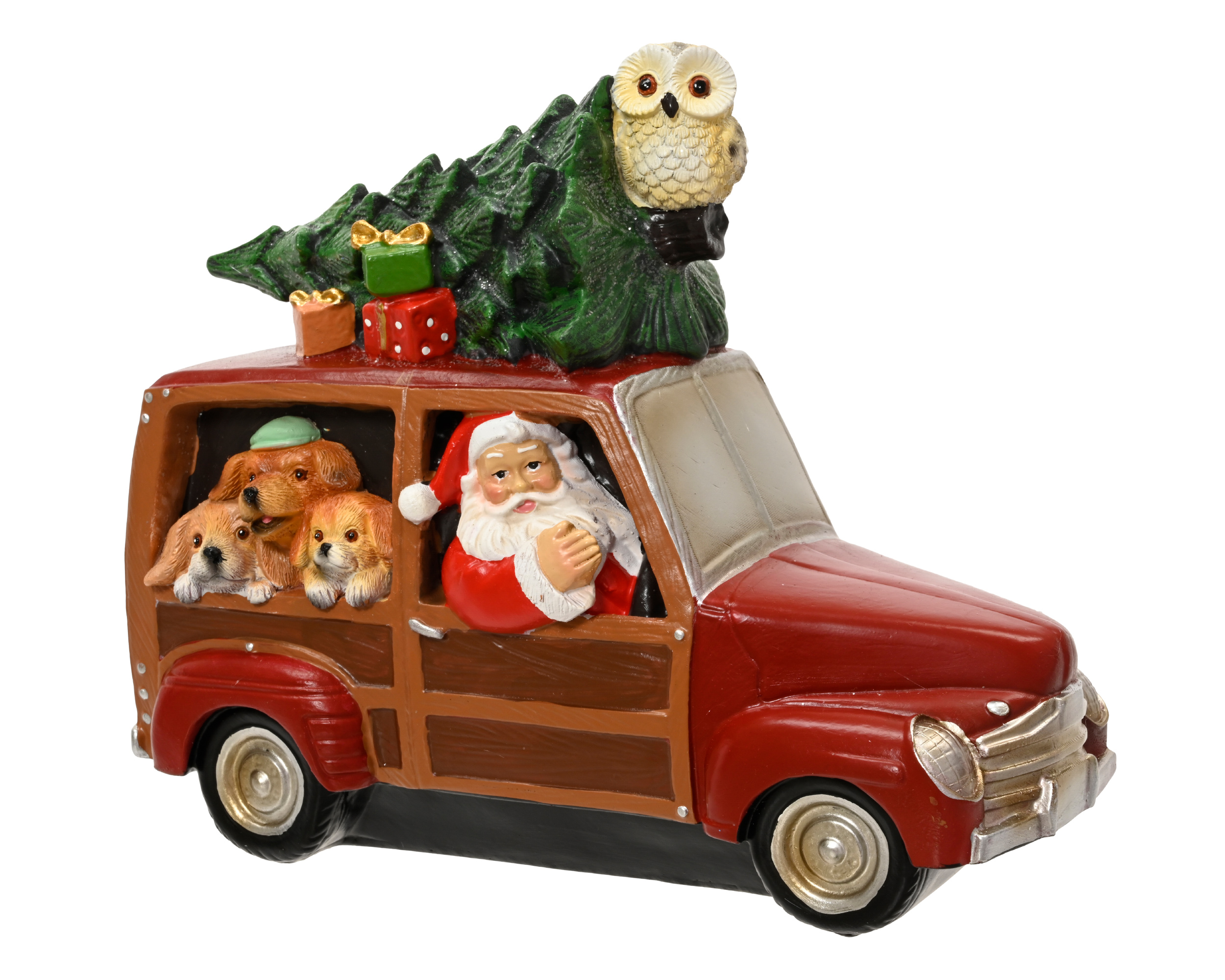 Car santa-dogs-tree