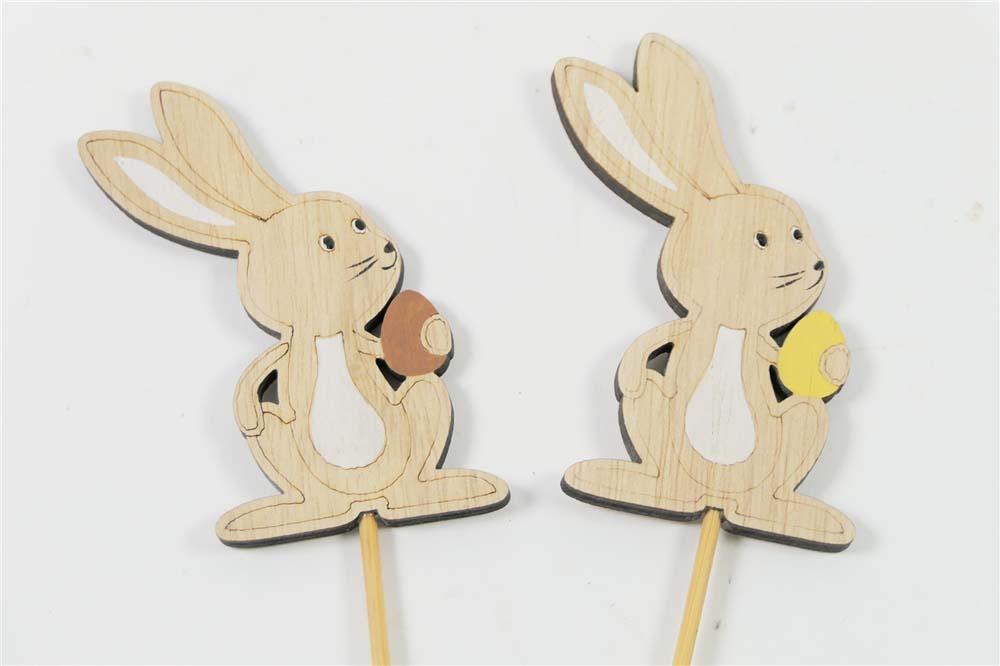 Rabbit wood on stick
