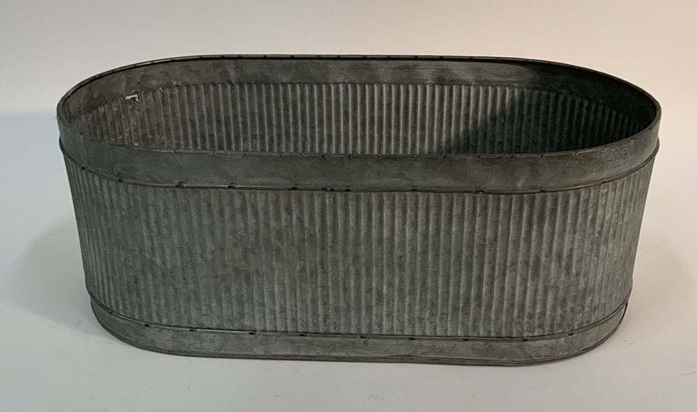 Flowerpot oval metal