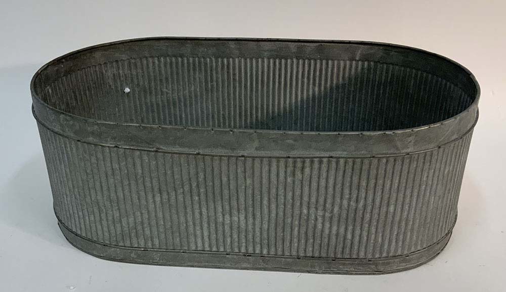 Flowerpot oval metal
