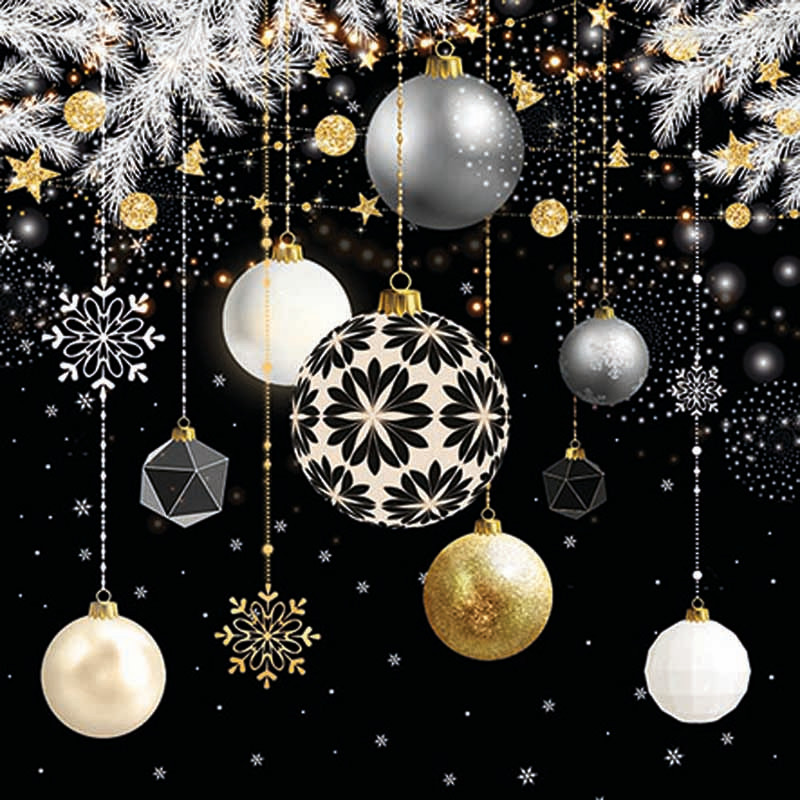 Xmas baubles black