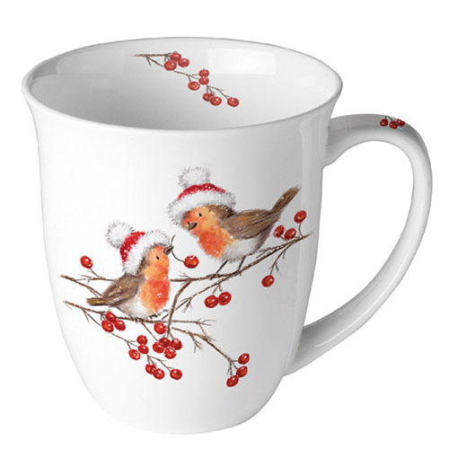 Xmas robins white